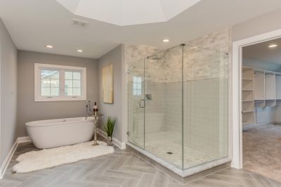 Shower with Frameless Glass Door